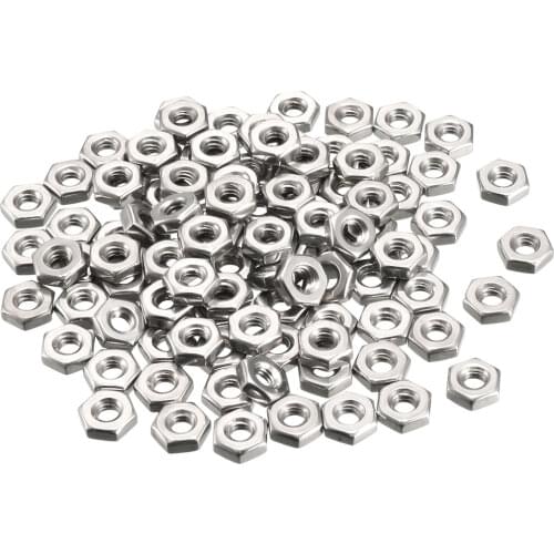 Uxcell 304 Stainless Steel Hexagon Hex Nut Silver Tone 100 pcs 8-32(100 pcs)