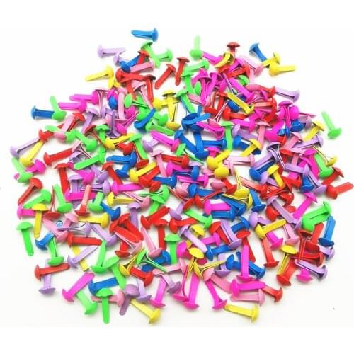 100pcs 4.5x8mm Round Mini Iron Mixed Color Brads For Stamping Embellishment Scrapbooking DIY Crafts