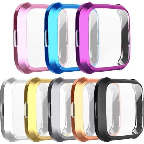 Screen Protector Case for Fitbit Versa1 Versa 2 versa lite All-Around Ultra Slim Soft TPU Watch Cover Protective Bumper Shell
