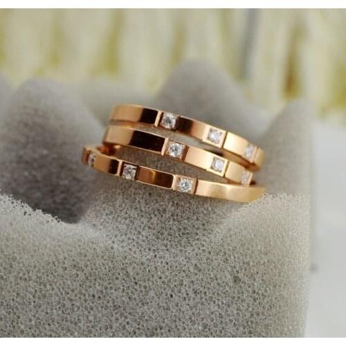 Three cubic zircon wedding ring for women titanium steel sliver color cheap bridal ring drop shopping