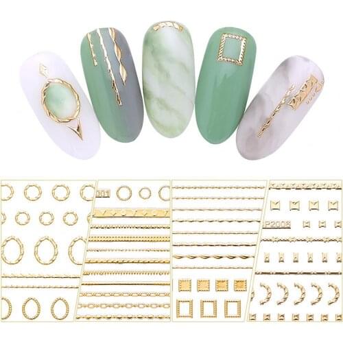 Star Month Hollow Gold and Silver Nail Art Metal Shell 3D Nail Decoration Studs Rhinestones Nail Art Design Charms Stone
