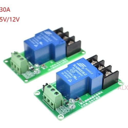 1 channel 5V 12V 30A relay module board with ptocoupler isolation high and low level trigger one channel relay expansion board