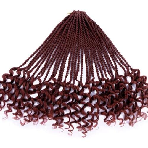 18" Goddess Senegalese Twist Faux Locs Crochet Hair Braids Curl End Twist Synthetic Braiding Hair ExtensionFree Shipping