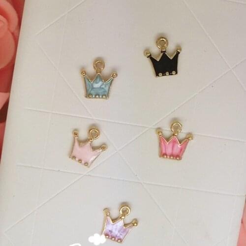 20pcs/lot crown size 10*12mm pendant alloy enamel charm DIY accessories of necklace bracelet headdress handmade fitting