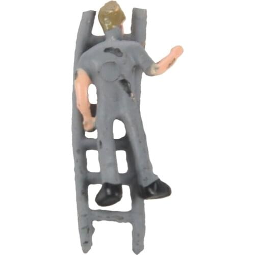 25pcs 1:87 Figurines Painted Figures Miniatures of Railway Workers with Bucket and Ladder