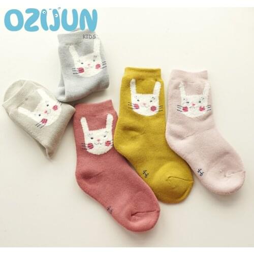 5 Pairs/Lot Winter Blusher Rabbit Thickening Children Girls Cotton Socks Super Warm Baby Kids Socks 2-4Y/4-6Y6-8Y/8-10Y