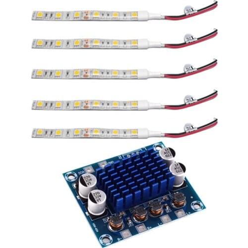 5Pcs 10Cm Blue 5050 Led Strip Lights Dc 12V & 1Pcs DC8-26V 30W X 2 XH-A232 Class D Digital o Power Amplifier Board