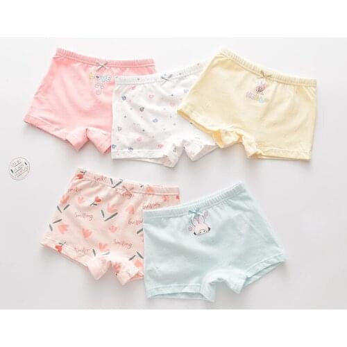5Pcs/lot Girls Cotton Boxer Briefs Girl Panties Girls Boxer Shorts Childrens Panties Kids Underwear For 2-14 Years GU247