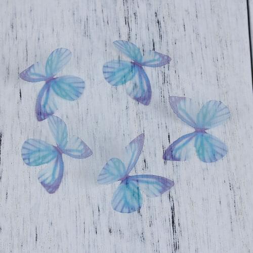 8Seasons Multicolor Organza For DIY & Craft Ethereal Butterfly Handmade DIY Making Earrings Necklace Jewelry Gift 30mmx22mm,5PCs