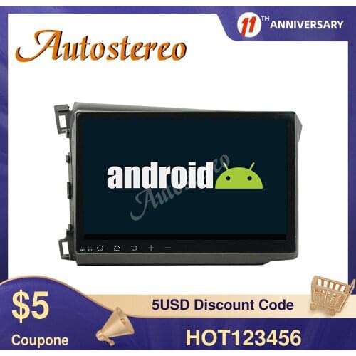 8 Core Android 9 Car No DVD Player GPS Navigation For Honda Civic 2012-2015 Multimedia Player Auo Radio Head Unit RHD Dashboard