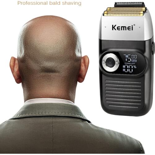 Rechargeable Electric Shaver Reciprocating for Men Beard Wet Dry Foil Electric Razor LCD Display for Men Bald Shaving Machine