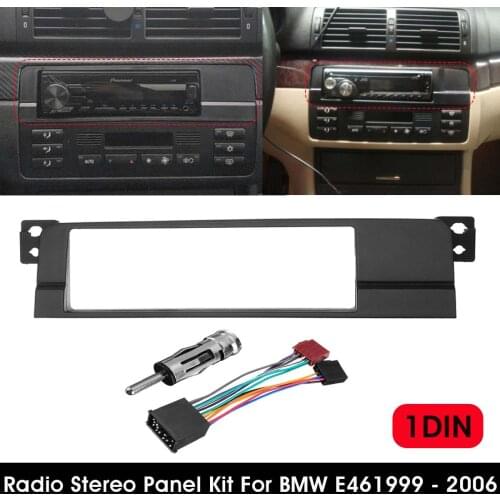 1 Din Car Radio Fascia Fascias Panel Frame CD DVD Dash Audio Cover Trim For BMW 3 Series E46 1999 2000 2001 2002 2003 2004- 2006