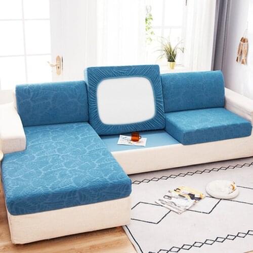 Velvet Jacquard Thick Sofa Cushion Cover Corner Sofa Seat Cushion Slipcover Elastic Solid Color Couch Cover Funiture Protector