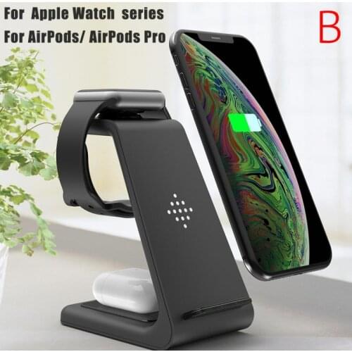 Qi 3 In1 Wreless Chager Stand For IPhone11/XR/Xs/AirPods3/iWatch5 Fast Wireles Chargeing For SamsungS20/S10/Watch/Buds