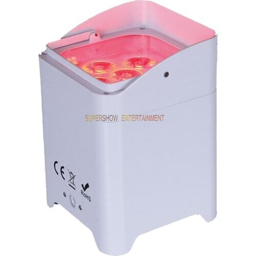 10pcs with Case Battery Wireless DMX Wifi Remote Control LED Wedding Uplight 6x18w RGBWAUV 6in1 DJ Par Light For Church Events