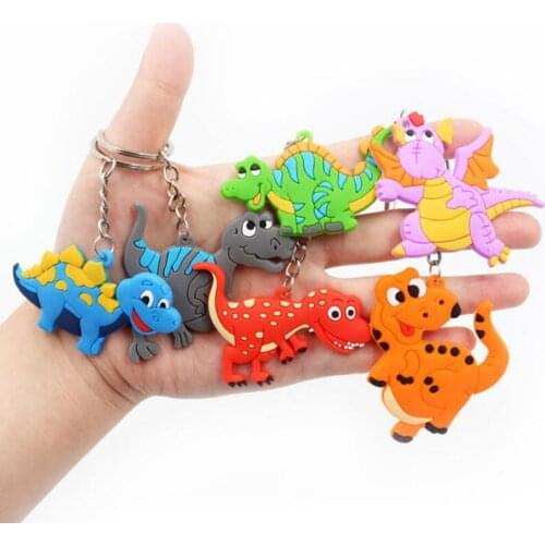 Kids Children SchoolBag Keychain Pendant Dinosaur Animal Keyrings Party Holiday Gift Favor