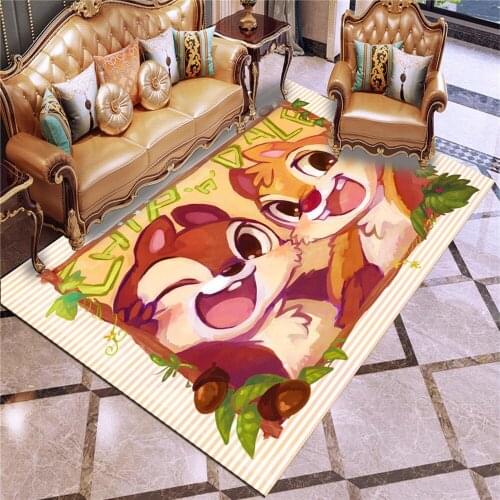 Kids Gift Chip&Dale Playmat Washable Carpet Rug for Living Room Modern Printing Geometric Cartoon Floor Rug Carpet Crawling Mat