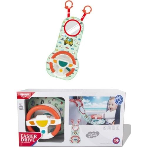 Baby Kids Eletric Simulation Steering Wheel Toy Driving Interactive Musical Educational Car Seat Back For Infant Boys Girls