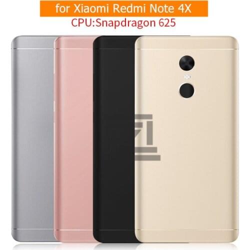 For Xiaomi Redmi Note 4X 3GB 4GB Battery Back Cover Metal Rear Door Housing + Side Key Button Replacement Repair Spare Parts