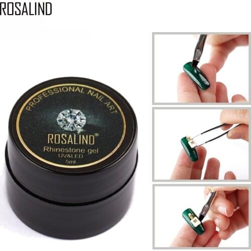 ROSALIND Gel Nail Polish 5ml Rhinestone Gel UV Adhesives Sticky Nail Varnishes Decoration Tools Rhinestone nail Glue gel lacquer