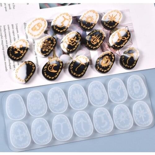 Crystal Epoxy Resin Mold Rune Divination Casting Silicone Mould DIY Crafts Tool A0KD