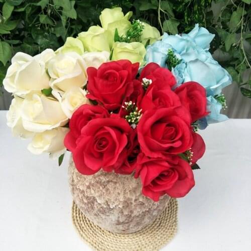 Roses Artificial Flower Silk Velvet Wedding Scene Layout Living Room Home Decoration Fake Accessories Crafts