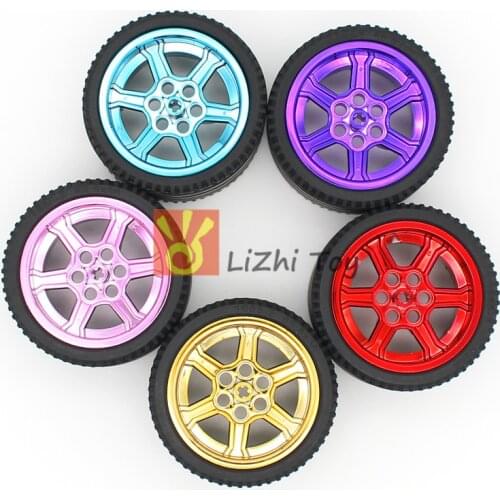 Building Blocks Technology Wheel 15038+44771 56x34mm with 68.8x36 ZR Tire Toys Racing Car Bulk Compatible All Brands Mechanical