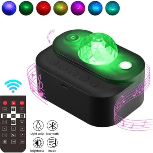 Night Light Starry Sky Projector Water Wave Lamp LED star music Rotating Remote Control Bluetooth-compatible Bedroom Beside Lamp
