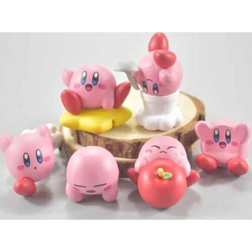 2021 New Trend Anime Kirby Figures Model Cartoon Pink Kirby Set Waddle Dee Doo Game Action Figures Character Model Toys Chidlren