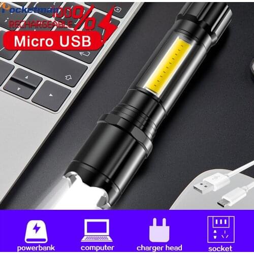 Portable Mini Flashlight Strong Light Flashlight With Side Light Super Bright Torch Lanterna Household Long-range Outdoor Light