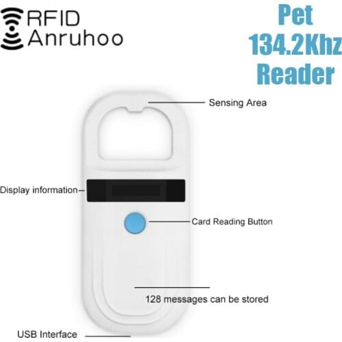 Handheld USB Pet Reader RFID Animal FDX-B Chip Scanner ISO11784/5 Badge ID 134.2Khz Tag Transponder