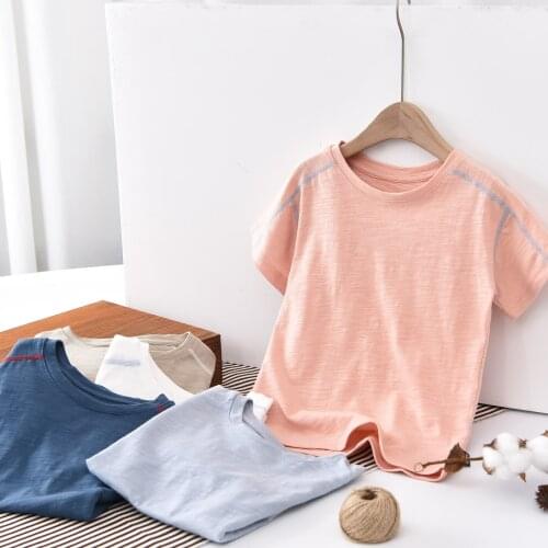 Korean simple childrens short sleeve boys' summer childrens Korean round neck childrens T-shirt