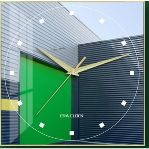 Luxury Square Design Wall Clock Metal Relogio De Parede Cheap Wall Clocks Logos Best Gift photo frane Wall clock