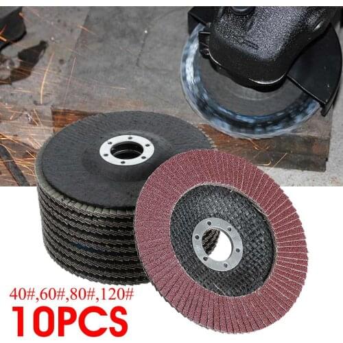 10pcs/lot Angle Grinder Flap Disc 125mm Sanding Discs Grinding Wheels Blades 40/60/80/120 Grit For Angle Grinder Abrasive Tools
