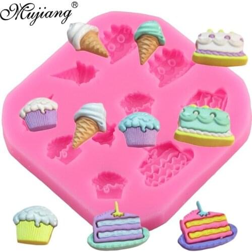 Cupcake Ice Cream Shape Silicone Molds Cupcake Fondant Cake Decorating Tools Polymer Clay Chocolate Gumpaste Mold Cookie Baking