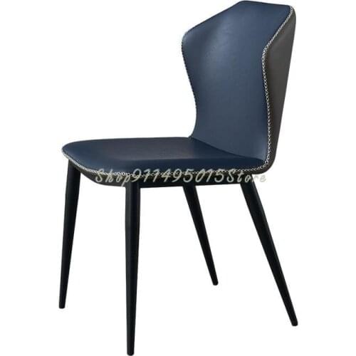 Light Luxury Dining Chair Simple Modern Backrest Chair Net Red Hotel Restaurant Leather Italian Minimalist Soft Leather Chair