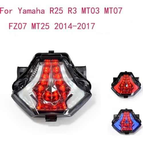 For Yamaha R3 R25 MT07 MT-07 MT 07 25 03 Rear Tail LED Running Flashing Lights Stop Brake Blinker Taillight Turn Signals Flasher