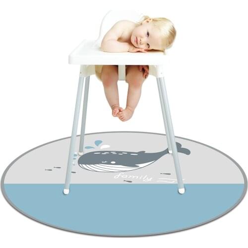 130*130CM Anti-Slip Self-Feeding High Chair Mat Waterproof Spil Mat Multifunctional Foldable Baby Outdoor Playing Mat