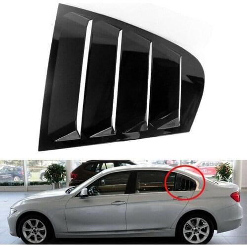 2X Gloss Black Rear Side Window Louvers Scoop Cover Vent for -BMW F30 3-Series 2012-2016