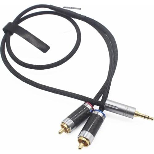 3.5mm to RCA Balanced Headphone Audio Headphone Adapter 8 Core Silver Plated Cable [ 3.5mm to 2 RCA ] 60cm