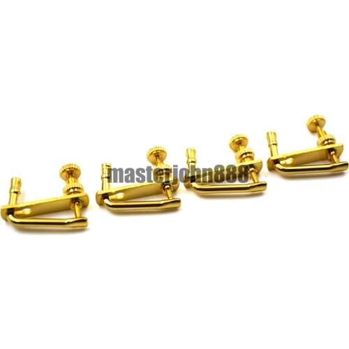 4pcs Violin Fine Tuner Adjustable Copper Gold-Plated For 4/4-3/4 Size Violin