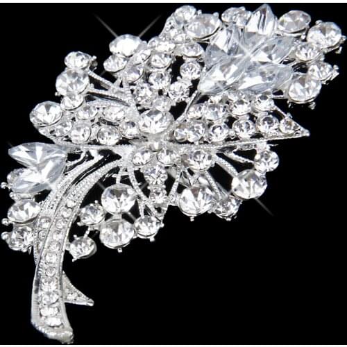 Glitter Rhinestone Bridal Wedding Bouquet Flower Brooch Pin Fashion Decor