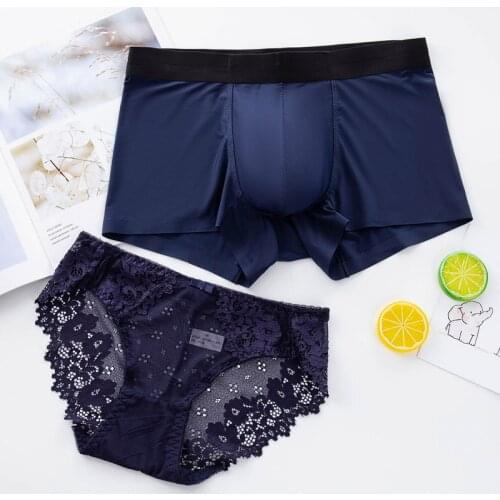 DENNYLITER Boxer Men Shorts Lace Sexy Underwear Women Panties Breathable Boxershorts Ropa Interior Hombre Boxer Homme Plus Size