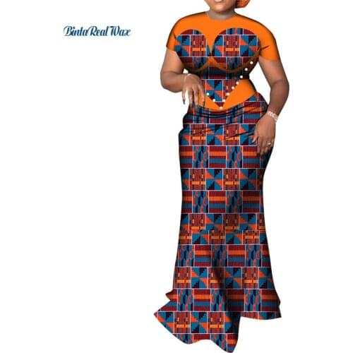 Elegant African Dresses for Women Dashiki Ladys Party Dress Long Robe Africaine Femme African Clothes Plus Size WY640