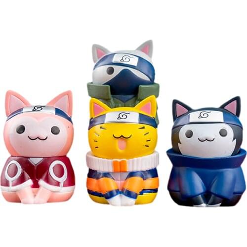 Naruto Figure Anime Model Gift Anime Character New 6cm PVC High-quality Doll Statue Collect Toy for Kids Mini Cat Look 2021