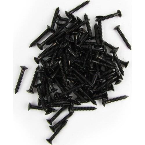 FLEOR 20PCS Black Mounting Screws Guitar Bass Pickup Frame Screws 2.5x18mm for Guitar Accessories