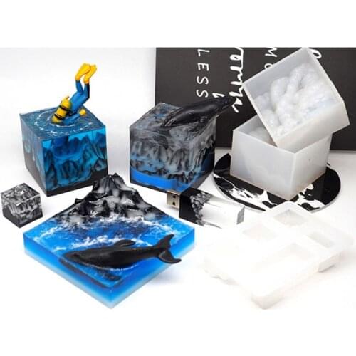 Snow Mountain Mold Silicone Resin Mold DIY Micro Landscape USB Drive Resin Molds W0YA