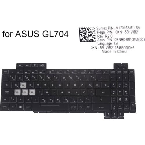Croatian backlight keyboard for ASUS ROG Strix SCAR II GL704G GL704 GV GL704GM GL704GW WB computer keyboards light 0KNR 661GWB00