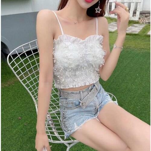 Sexy Women Crop Top 2020 Summer Night Club Party Strap Tank Tops Cropped Feminino Ladies Elastic Shirt Vest Camisole Corset