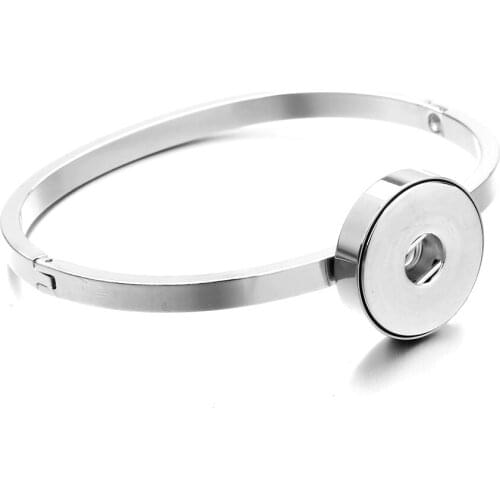 New Metal Snap Button Bracelet Bangle Fit 20MM 18MM Snap Buttons Jewelry Silver plated Snap Button Bracelet for Women